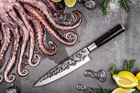 Koksmes - GESMEED - SEBRA - Japans 440C staal - Dalbergia houten handvat - L 20,5 cm - thumbnail