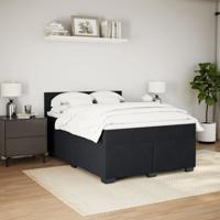 Boxspring met matras fluweel zwart 140x200 cm - thumbnail
