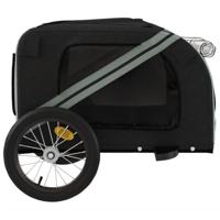 Hondenfietstrailer oxford stof en ijzer zwart en grijs - thumbnail