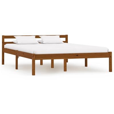 Bedframe massief grenenhout honingbruin 120x200 cm