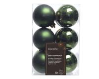 12 Kerstballen plastic glans-mat diameter 6cm Dennen groen KSD - Ksd - thumbnail