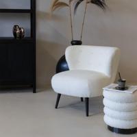 Giga Meubel - Fauteuil Bouclé Beige - Japandi Stijl - Zithoogte 44cm - thumbnail