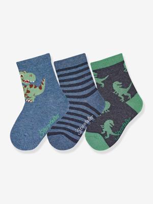 Set van 3 paar jongens sokken met dinosaurusprint van Sterntaler gemêleerd blauw