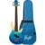 Flight Rock Series Mini Bass Ukulele Transparent Blue solid body elektrische bas-ukelele met deluxe gigbag - thumbnail