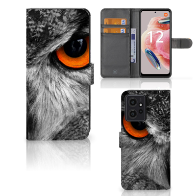 Xiaomi Redmi Note 12 4G | Telefoonhoesje | Met pasjeshouder | Uil Xiaomi Redmi Note 12 4G | Telefoonhoesje | Met pasjeshouder | Uil