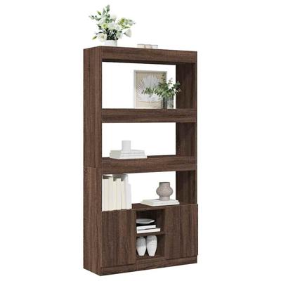 Hoge kast 92x33x180 cm bewerkt hout bruin eikenkleur