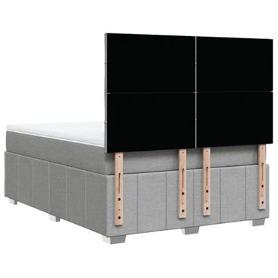 Boxspring met matras stof lichtgrijs 160x200 cm