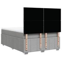 Boxspring met matras stof lichtgrijs 160x200 cm - thumbnail