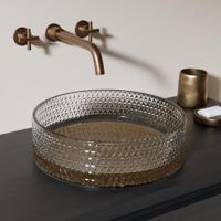 Waskom Riho Glamour Rond 35.5 cm Ruitpatroon Gold Glass - thumbnail