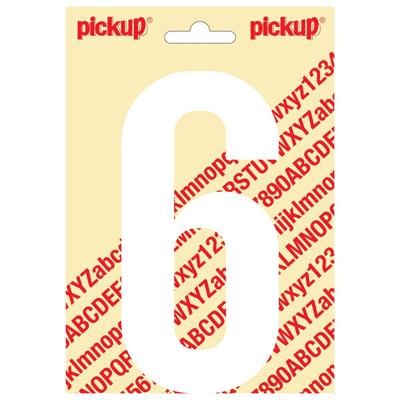 Plakcijfer Nobel Sticker getal 6 wit Pickup - Pickup