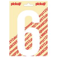 Plakcijfer Nobel Sticker getal 6 wit Pickup - Pickup - thumbnail