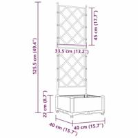 VidaXL Tuin bloempot zwart 40 x 40 x 125,5 cm staal - thumbnail