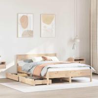 Bedframe zonder matras massief grenenhout 140x200 cm - thumbnail