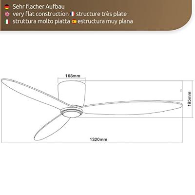 Beacon Zwarte plafondventilatorAirfusion Radar Ø 132cm - 212884