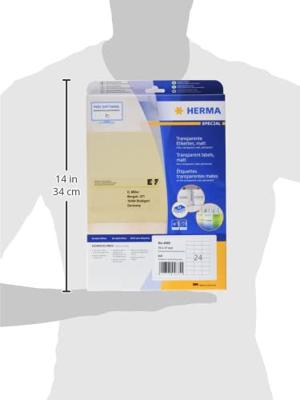 Herma 4685 Folie-etiketten 70 x 37 mm Polyester folie Transparant 600 stuk(s) Permanent hechtend Laser (kleur), Laser (zwart/wit), Kopiëren (kleur), Kopiëren - thumbnail