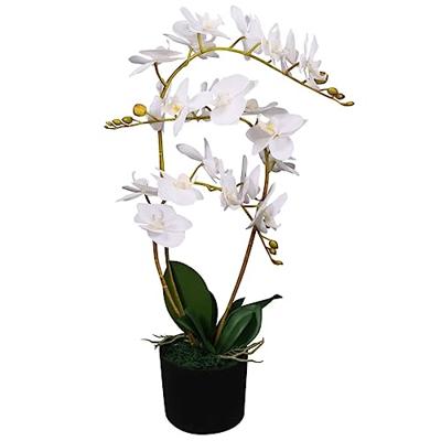 VidaXL Kunstplant orchidee met pot 65 cm wit
