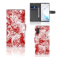 Telefoonhoesje met Naam Samsung Galaxy Note 10 Angel Skull Rood - thumbnail