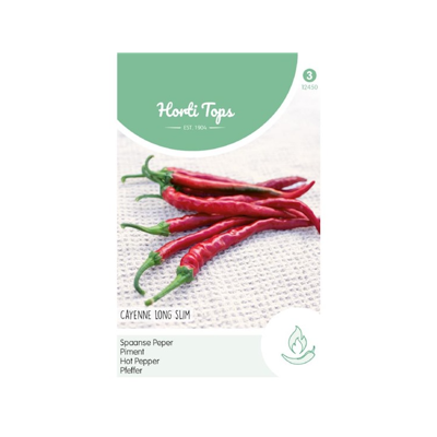 Zaden Peper Cayenne long slim Spaanse Lange Rode Hortitops - Hortitops