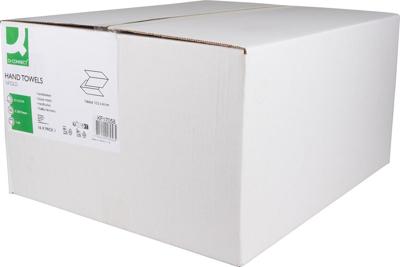 Q-CONNECT handdoek, papier, V-vouw, 2-laags, 200 vel, pak van 16 stuks