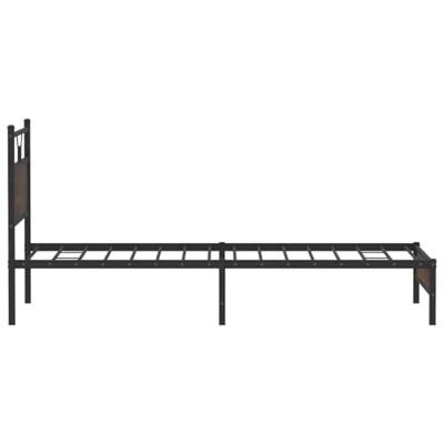 Bedframe zonder matras bewerkt hout bruin eikenkleur 100x200 cm Bedframe zonder matras bewerkt hout bruin eikenkleur 100x200 cm