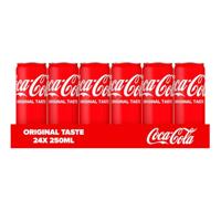Coca-Cola frisdrank, sleek blik van 25 cl, pak van 24 stuks - thumbnail
