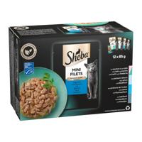 Sheba Mini Filets Vis Selectie in saus natvoer kat (zakjes 85 g) 12 x 85 g - thumbnail