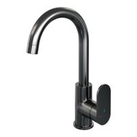 Wastafelmengkraan Brauer Gunmetal Edition Coldstart Opbouw Hoog Gebogen Platte Hendel Geborsteld Gunmetal PVD - thumbnail