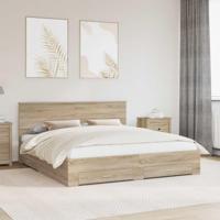 Bedframe met hoofdeinde Sonoma Eiken 180 x 200 cm Bewerkt hout - thumbnail