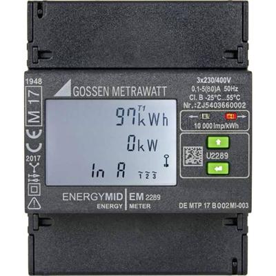 Gossen Metrawatt EM2289 TCP/IP / BACnet U2289-V017 kWh-meter 3-fasen Digitaal Conform MID: Ja 1 stuk(s) Gossen Metrawatt EM2289 TCP/IP / BACnet U2289-V017 kWh-meter 3-fasen Digitaal Conform MID: Ja 1 stuk(s)