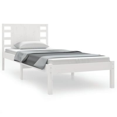Bedframe massief hout wit 120x190 cm Bedframe massief hout wit 120x190 cm