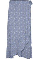 Vero Moda Rok Vmsaga Hw Wrap Ankle Wvn Ga voor dames - Blauw/Geel - Maten: XS, S, M, L, XL - thumbnail