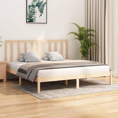 Bedframe massief grenenhout 200x200 cm