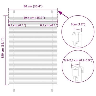 Pliss rolgordijn 90x150 cm stofbreedte 89,4 cm polyester blauw - thumbnail