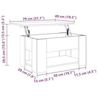 Salontafel 79x49x41 cm bewerkt hout oud houtkleurig - thumbnail