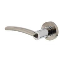 Gatdeel links 1697 Sylvia op rond rozet 7mm nokken chroom/nikkel mat - thumbnail