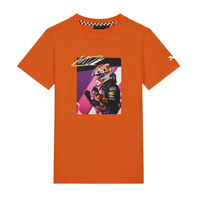 MV Kids - T-shirt Fotoprint - Oranje - Max Verstappen