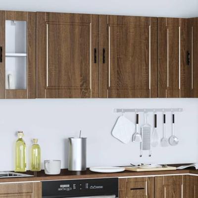 Keukenbovenkasten 2 st Porto bewerkt hout bruin eikenkleur