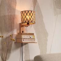 GOOD&MOJO Wandlamp 'Java' Met plankje, Bamboe, kleur Naturel/Zwart - thumbnail