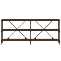 Wandtafel 180x30x75 cm bewerkt hout en ijzer bruineikenkleurig - thumbnail