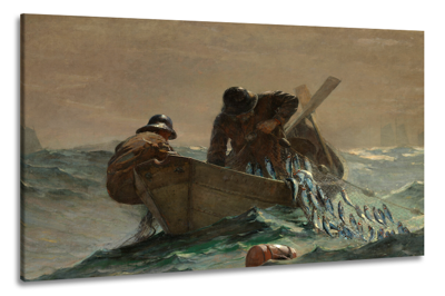 Schilderij - Winslow Homer, The Herring Net, Het haringnet, , 1885, 100x70