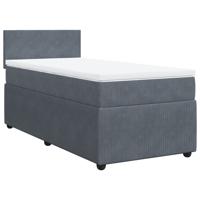 Boxspring met matras fluweel donkergrijs 80x200 cm - thumbnail