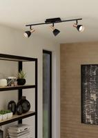 Eglo Led plafondspotBarnham led 3-lichts zwart met koper - 94586 - thumbnail