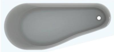 Geberit Renova kunststof bad acryl vijfhoekig, hoofdeinde links, afvoer rechts, zonder badpoten, 160x75x43cm, wit 657260000