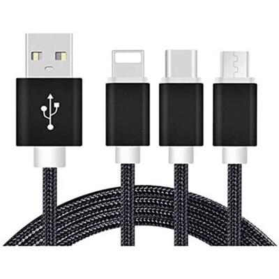 REEKIN 22656955 USB-laadkabel USB-A stekker, USB-C stekker, USB-micro-B stekker, Apple Lightning stekker 1.20 m Grijs