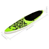 VidaXL Stand up paddleboardset opblaasbaar 366x76x15 cm groen - thumbnail