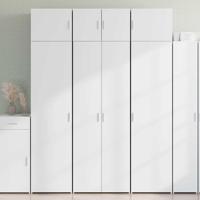 Opbergkast 70x42,5x225 cm bewerkt hout wit - thumbnail