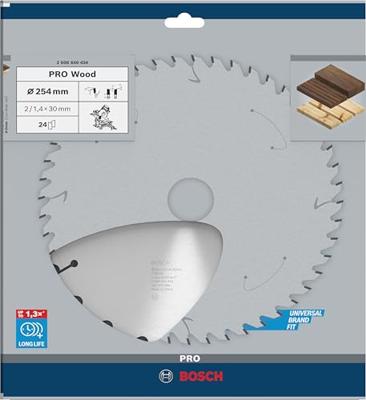 Bosch Professional Cirkelzaagblad PRO Wood | Ø 254 x 2,0 x 30mm 24T - 2608640434