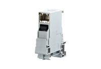 BTR-netwerkdoos voor DIN-railmontage CAT 6 insteekrichting 90° RAL 7035 - thumbnail