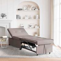 Slaapbank Taupe 194 x 67 x 37 cm Stof - thumbnail