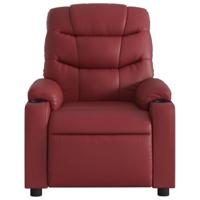 Fauteuil verstelbaar kunstleer wijnrood - thumbnail
